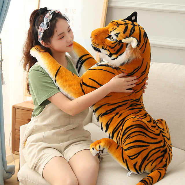 Gigantyczne pluszowe tygrysy symulujące dzikie zwierzęta - biały i brązowy Jaguar Doll dla dzieci na urodziny - Wianko - 18