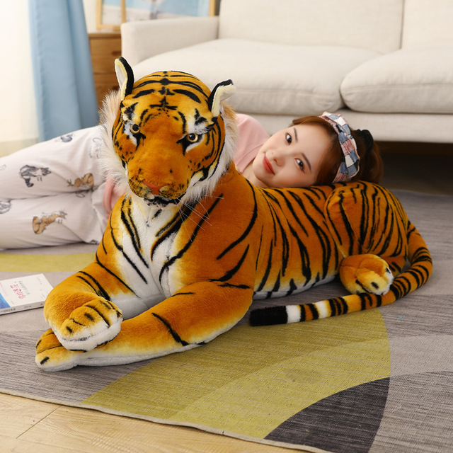 Gigantyczne pluszowe tygrysy symulujące dzikie zwierzęta - biały i brązowy Jaguar Doll dla dzieci na urodziny - Wianko - 23