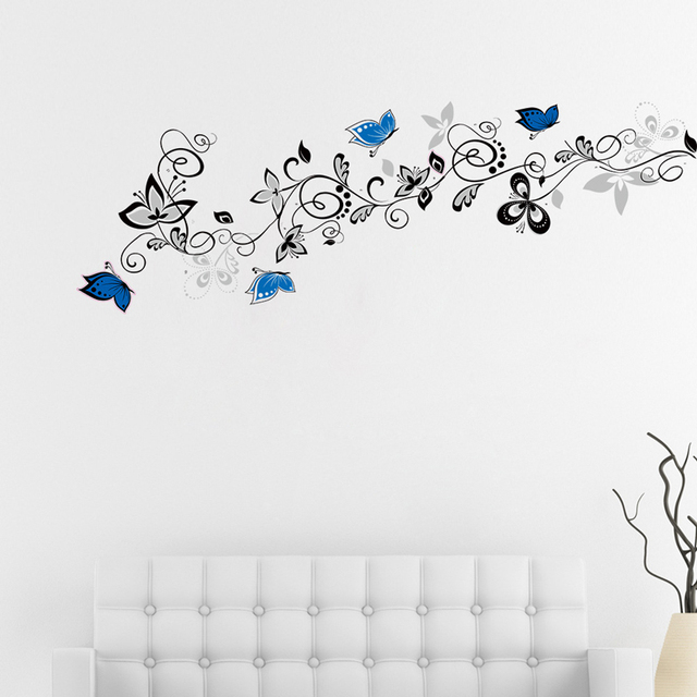 Kreatywne sztuczne kwiaty naklejka na ścianę z motylami do dekoracji domu tło tapeta dekoracyjna ozdobne naklejki - Wianko - 4
