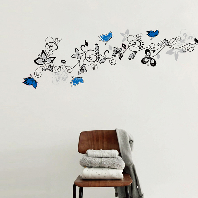 Kreatywne sztuczne kwiaty naklejka na ścianę z motylami do dekoracji domu tło tapeta dekoracyjna ozdobne naklejki - Wianko - 3