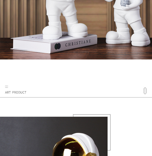 Figurka dekoracyjna Astronauta z tacą - wielofunkcyjna rzeźba do domu, biurka i przechowywania TV - prezent, ozdoba pokoju i sztuka rękodzielnicza - Wianko - 2