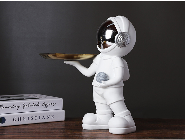 Figurka dekoracyjna Astronauta z tacą - wielofunkcyjna rzeźba do domu, biurka i przechowywania TV - prezent, ozdoba pokoju i sztuka rękodzielnicza - Wianko - 18