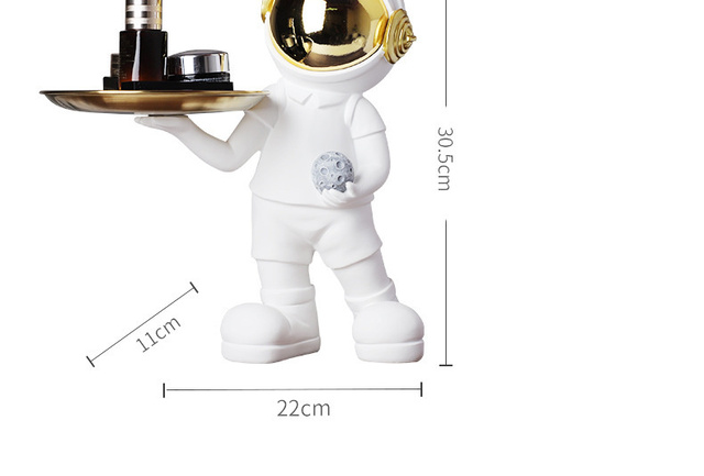 Figurka dekoracyjna Astronauta z tacą - wielofunkcyjna rzeźba do domu, biurka i przechowywania TV - prezent, ozdoba pokoju i sztuka rękodzielnicza - Wianko - 5