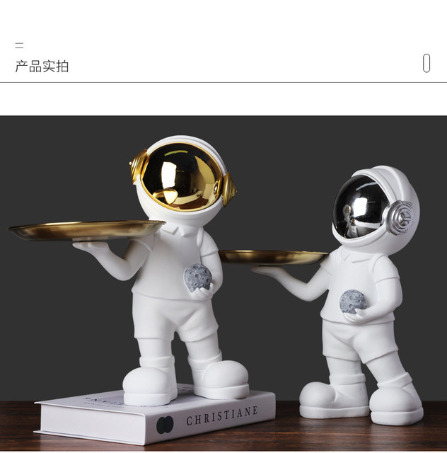 Figurka dekoracyjna Astronauta z tacą - wielofunkcyjna rzeźba do domu, biurka i przechowywania TV - prezent, ozdoba pokoju i sztuka rękodzielnicza - Wianko - 17
