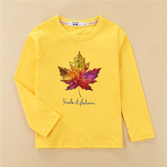 Długorękawowy t-shirt z motywem liścia klonu Lolocee dla chłopców i dziewczynek, rozmiar US 3-14T - Wianko - 5
