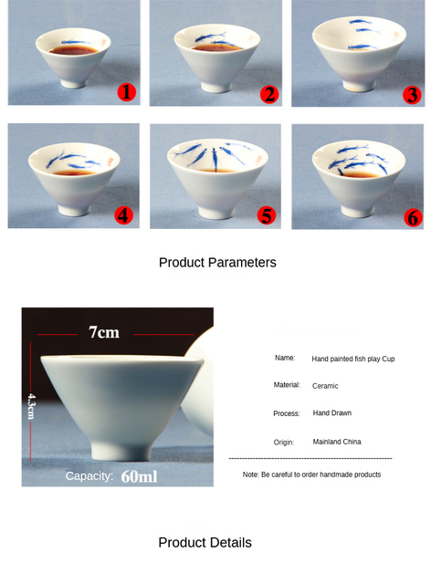 Zestaw 4 ręcznie malowanych białych porcelanowych filiżanek w kształcie kapelusza z ręcznie robionymi ceramicznymi akcesoriami do herbaty Kung Fu - Wianko - 3