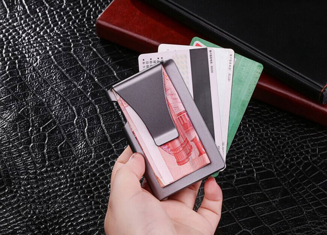 Etui na karty kredytowe RFID, metalowe, twardy portfel mężczyźni - minimalistyczny i magnetyczny, stal aluminiowa Slim Bank posiadacz karty - Wianko - 15