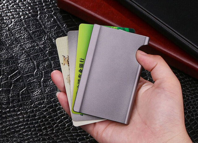 Etui na karty kredytowe RFID, metalowe, twardy portfel mężczyźni - minimalistyczny i magnetyczny, stal aluminiowa Slim Bank posiadacz karty - Wianko - 16