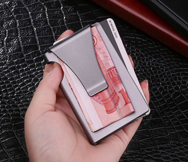 Etui na karty kredytowe RFID, metalowe, twardy portfel mężczyźni - minimalistyczny i magnetyczny, stal aluminiowa Slim Bank posiadacz karty - Wianko - 12