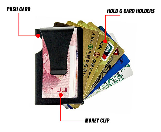 Etui na karty kredytowe RFID, metalowe, twardy portfel mężczyźni - minimalistyczny i magnetyczny, stal aluminiowa Slim Bank posiadacz karty - Wianko - 14