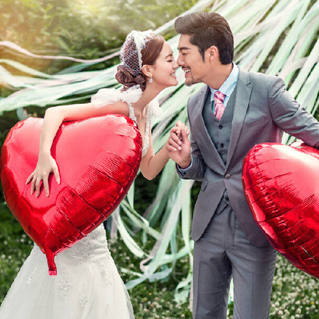 Duży foliowy balon z sercem czerwony/różowy - idealna dekoracja na ślub, walentynki lub rocznicę - Wianko - 2