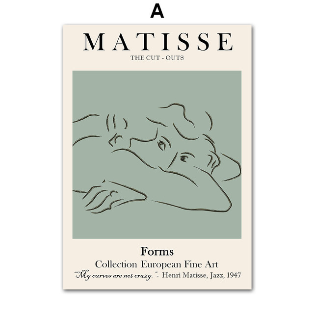 Obraz ścienny Matisse - kwiaty liść koralowa dziewczyna Nordic - plakaty i druki abstrakcyjne na płótnie do dekoracji wnętrz - Wianko - 6