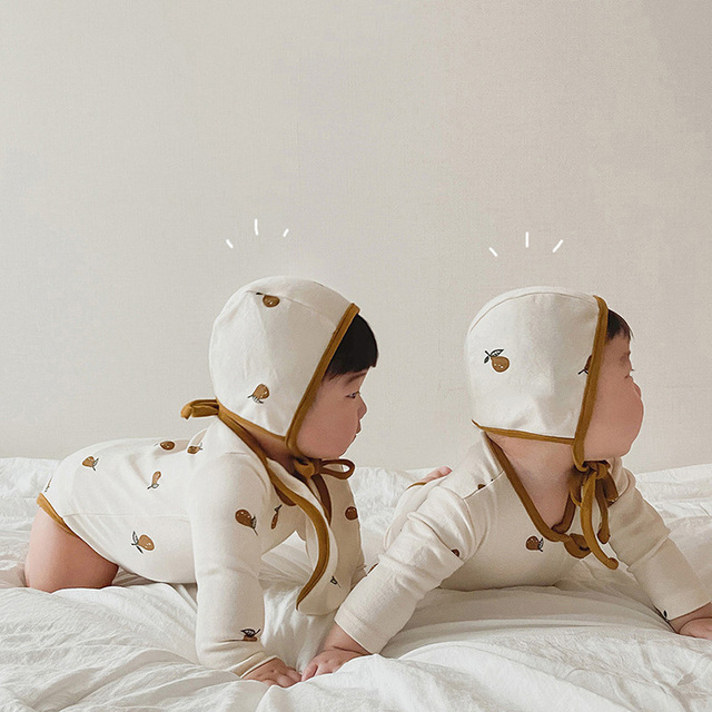 Body niemowlęce MILANCEL 2021 jesień z kapeluszem i wzorem gruszki dla dziewczynki - Wianko - 10