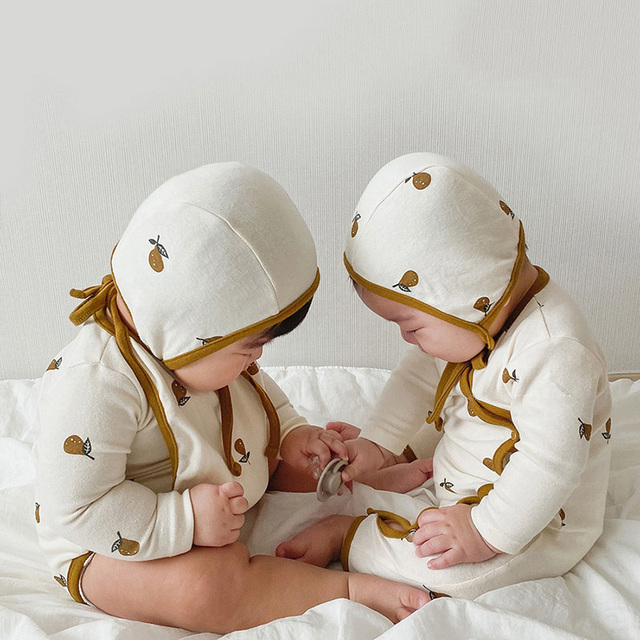 Body niemowlęce MILANCEL 2021 jesień z kapeluszem i wzorem gruszki dla dziewczynki - Wianko - 8