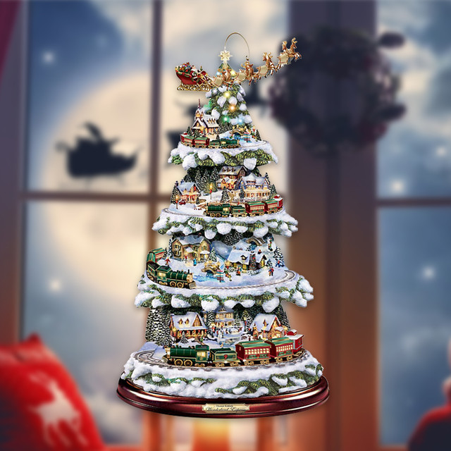 Naklejki ścienne kryształowe z motywem drzewa bożonarodzeniowego - dekoracyjne, obracające się rzeźby na święta 2022 i Nowy Rok - Wianko - 14