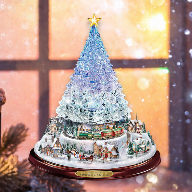 Naklejki ścienne kryształowe z motywem drzewa bożonarodzeniowego - dekoracyjne, obracające się rzeźby na święta 2022 i Nowy Rok - Wianko - 6