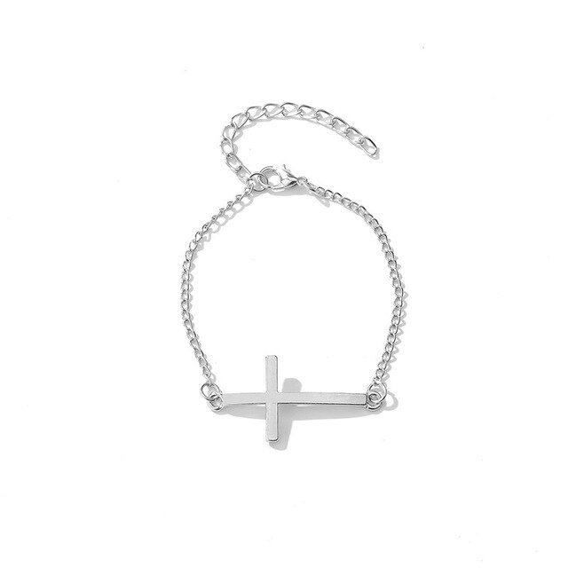Bransoletka łańcuszkowa z prostym krzyżem - nowoczesny amulet na szczęście - Wianko - 6