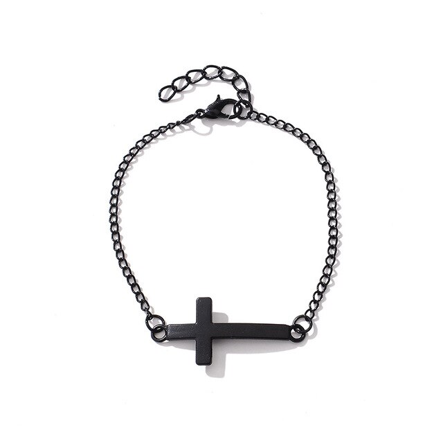 Bransoletka łańcuszkowa z prostym krzyżem - nowoczesny amulet na szczęście - Wianko - 5