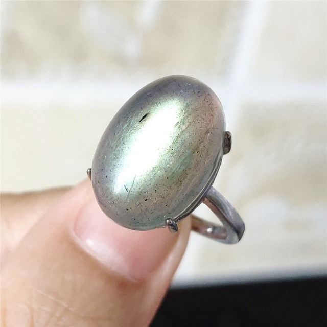 Pierre Silver - Prawdziwy naturalny labradoryt niebieski pierścień 925 Sterling Silver z regulacją światła - Wianko - 116