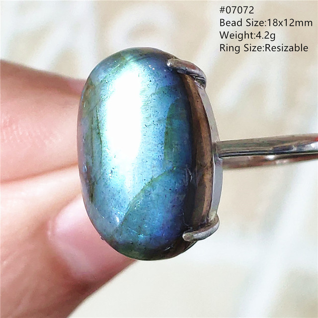 Pierre Silver - Prawdziwy naturalny labradoryt niebieski pierścień 925 Sterling Silver z regulacją światła - Wianko - 45
