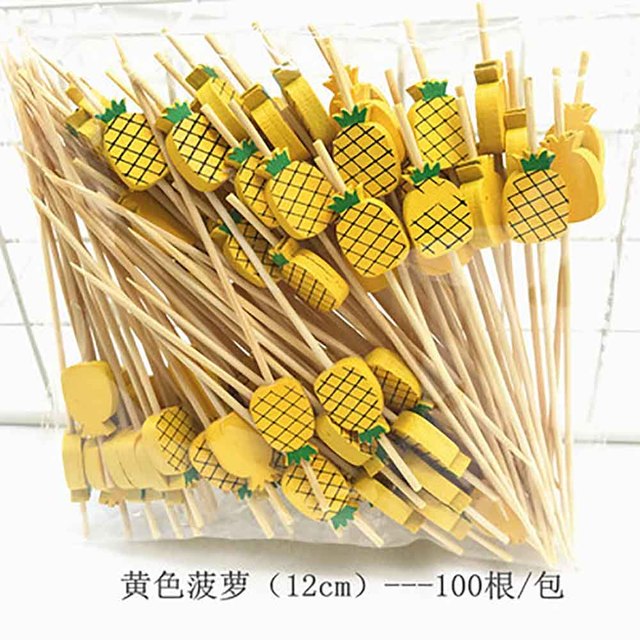 100 jednorazowych patyczków do owoców z bambusa, wykałaczki do koktajli, akcesoria piknikowe - Wianko - 13