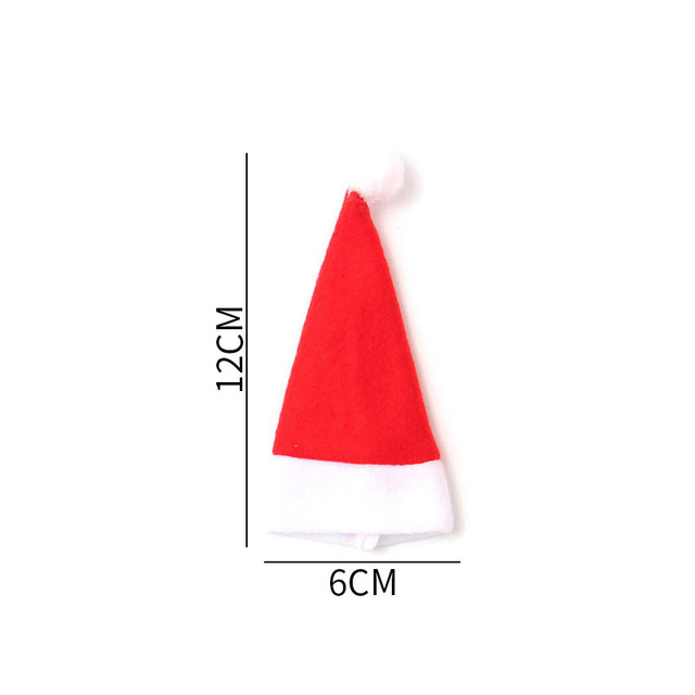 Zestaw 10 sztuk świątecznych czapek na sztućce i prezenty - uroczy widelec kieszonkowy, idealny do dekoracji stołu na Boże Narodzenie - Wianko - 2