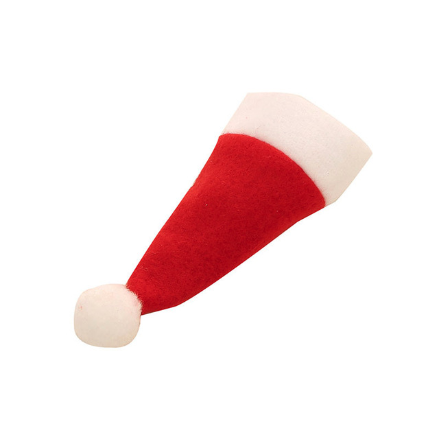 Zestaw 10 sztuk świątecznych czapek na sztućce i prezenty - uroczy widelec kieszonkowy, idealny do dekoracji stołu na Boże Narodzenie - Wianko - 3