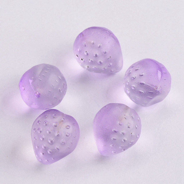 15x13mm Koraliki Lampwork z Kryształem w Kształcie Truskawki - 10 sztuk - Wianko - 4