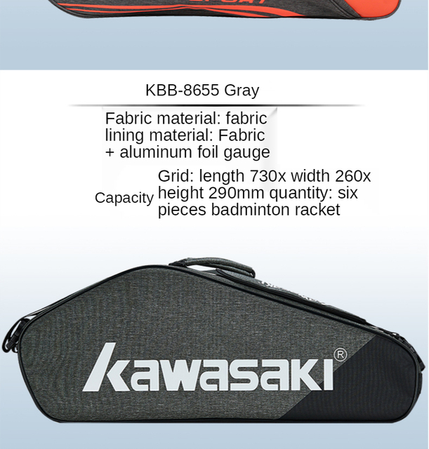 Oryginalna torba tenisowa Kawasaki - sportowy dodatek dla mężczyzn i kobiet - Wianko - 9
