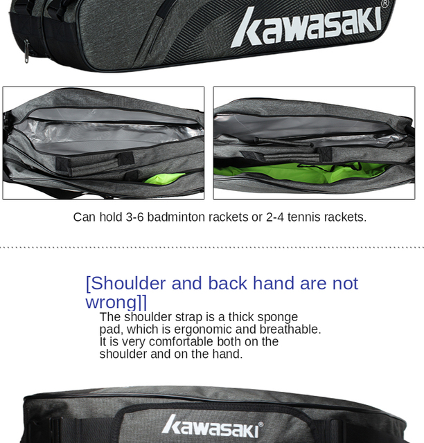 Oryginalna torba tenisowa Kawasaki - sportowy dodatek dla mężczyzn i kobiet - Wianko - 15