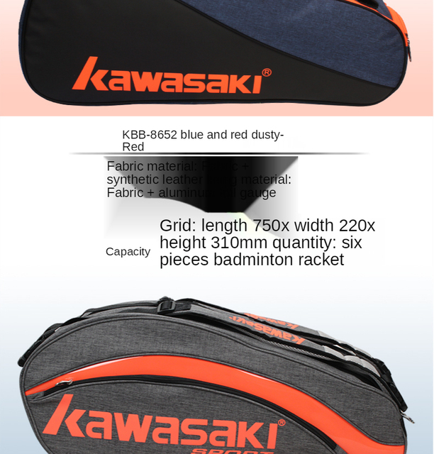 Oryginalna torba tenisowa Kawasaki - sportowy dodatek dla mężczyzn i kobiet - Wianko - 8