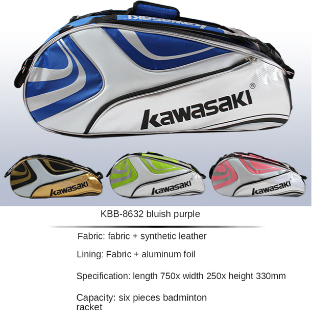 Oryginalna torba tenisowa Kawasaki - sportowy dodatek dla mężczyzn i kobiet - Wianko - 6