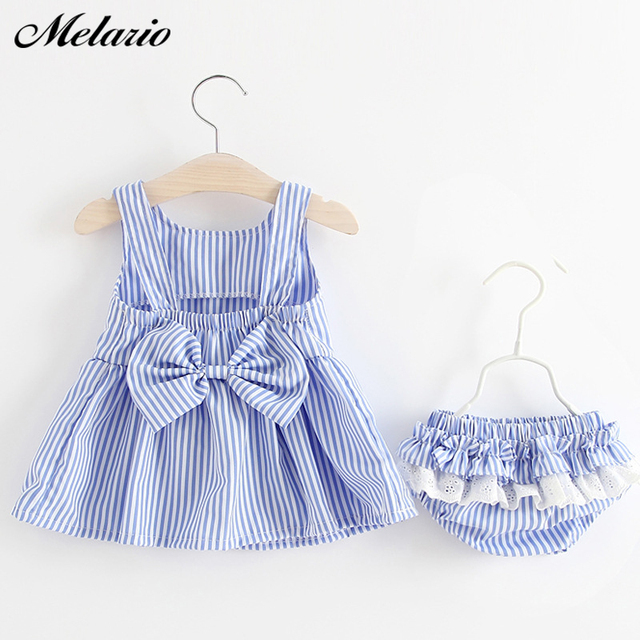 Zestaw ubrań dla niemowląt - sukienka w paski i spodenki - dziewczynka - noworodek - Wianko - 22