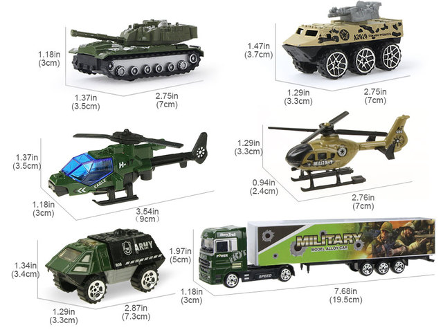 Zestaw 4 pojazdów wojskowych Diecast: samochód, zbiornik, helikopter - dla chłopców - Wianko - 18