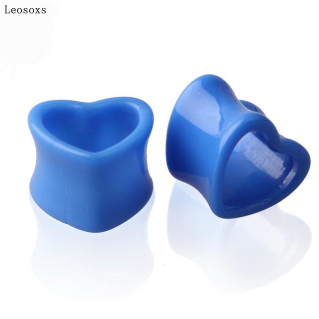 Akrylowe rozszerzenia do uszu w kształcie serca - Leosoxs, 2 sztuki - Wianko - 2