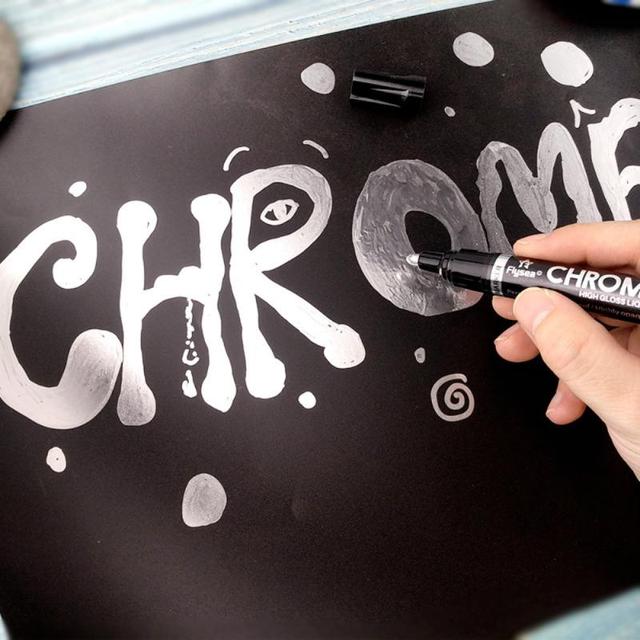 DIY Metalowy markujący pisak artystyczny chromowy srebrny - wodoodporny, płynny, lustrzany marker do sztuki - Wianko - 2