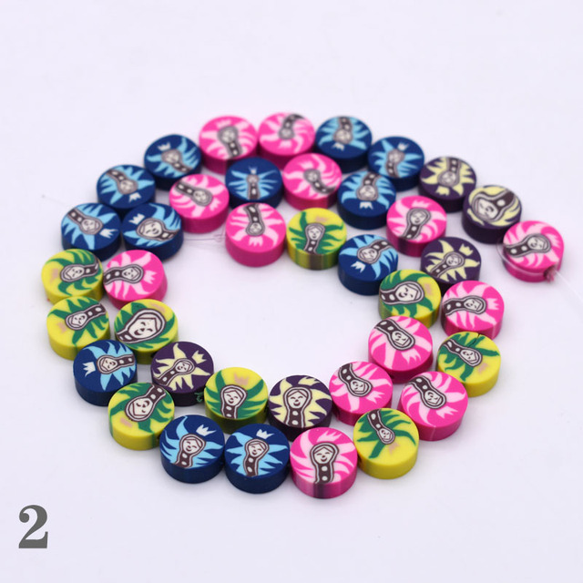 Biżuteryjne koraliki gliniane DIY, 10 mm, w kształcie owoców i serc z kwiatkiem - Wianko - 1