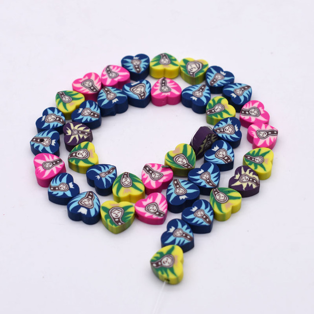 Biżuteryjne koraliki gliniane DIY, 10 mm, w kształcie owoców i serc z kwiatkiem - Wianko - 9