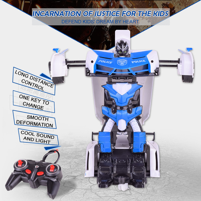 Samochód RC Drift 1:18 - automatyczna transformacja, jednoprzyciskowy model z funkcją roboty, zabawka elektryczna dla dzieci - Wianko - 5