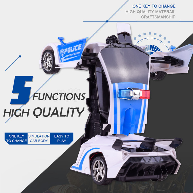 Samochód RC Drift 1:18 - automatyczna transformacja, jednoprzyciskowy model z funkcją roboty, zabawka elektryczna dla dzieci - Wianko - 6