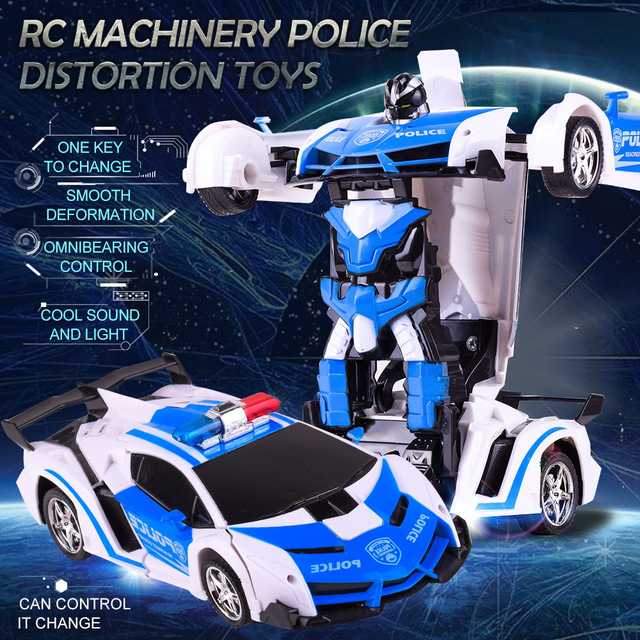 Samochód RC Drift 1:18 - automatyczna transformacja, jednoprzyciskowy model z funkcją roboty, zabawka elektryczna dla dzieci - Wianko - 2