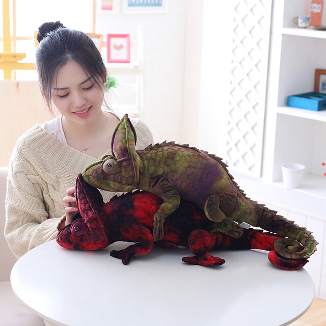 70/100CM Gigantyczna pluszowa zabawka Chameleon Dragon Symulacja Kameleona Poduszka dla dzieci - Prezent urodzinowy - Wianko - 2