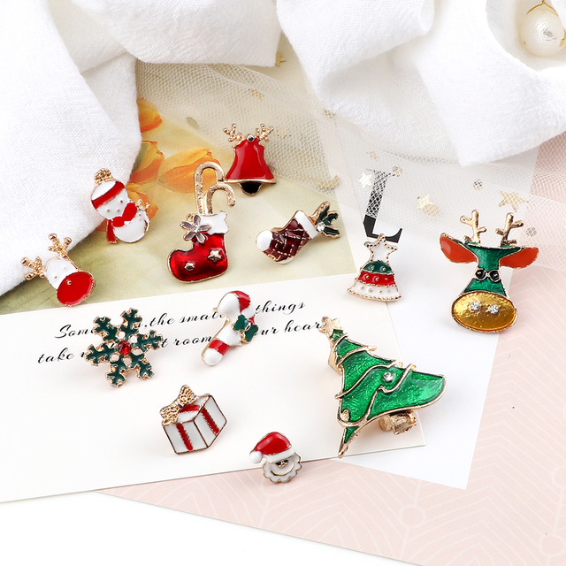 Śmieszne emaliowane broszki z motywem Świętego Mikołaja, renifera i bałwana - kreatywne dekoracje na choinkę, idealne prezenty na Nowy Rok - dla dzieci i dorosłych - Wianko - 23