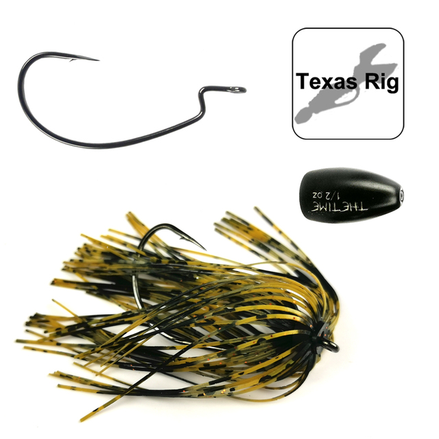 Przynęta gumowa THETIME Texas Rig 2021 - spódnica Tungsten Sinker 7-21g, 1/4-3/4 Oz, główka jigowa, do łowienia okonia - akcesoria przynętowe - Wianko - 10