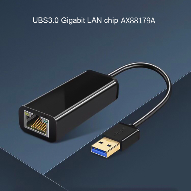 Zewnętrzny adapter sieciowy USB 3.0 do Ethernet RJ45 Lan 10/100/1000Mbps dla Windows 7/8/10/XP - Wianko - 3