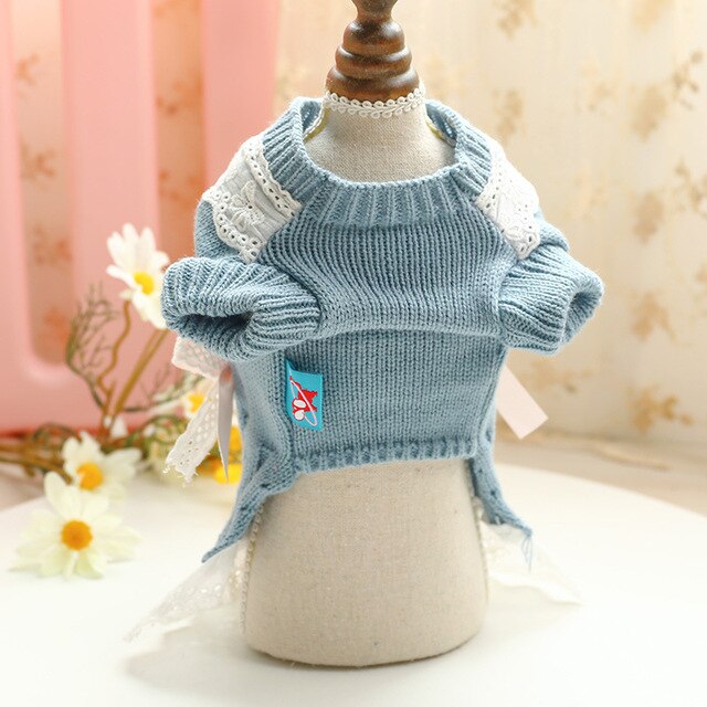 Ciepły i wygodny sweter dla psów i kotów z elementami mody dla małych psiaków - sukienki w stylu princess dla pupili - Wianko - 16