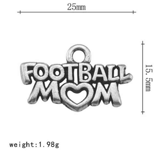 Personalizowany wisiorek z sercem dla mam: 2021 nowa piłka nożna baseball hokej piłka nożna tybetańska mama pływający amulet biżuteryjny sport - Wianko - 1