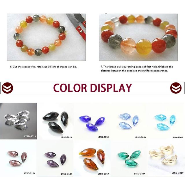 95 sztuk koralików Lampwork ze szklaną kroplą 6x12mm Crystal Droplet Beads - hurtowa oferta, ręcznie robione akcesoria do tworzenia biżuterii - Wianko - 7