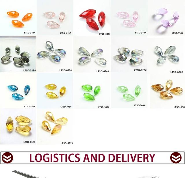 95 sztuk koralików Lampwork ze szklaną kroplą 6x12mm Crystal Droplet Beads - hurtowa oferta, ręcznie robione akcesoria do tworzenia biżuterii - Wianko - 8