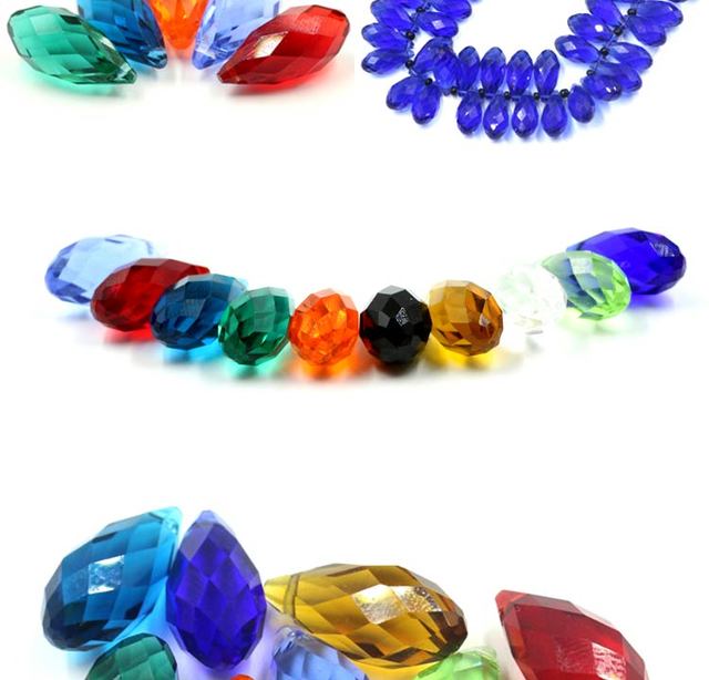 95 sztuk koralików Lampwork ze szklaną kroplą 6x12mm Crystal Droplet Beads - hurtowa oferta, ręcznie robione akcesoria do tworzenia biżuterii - Wianko - 2